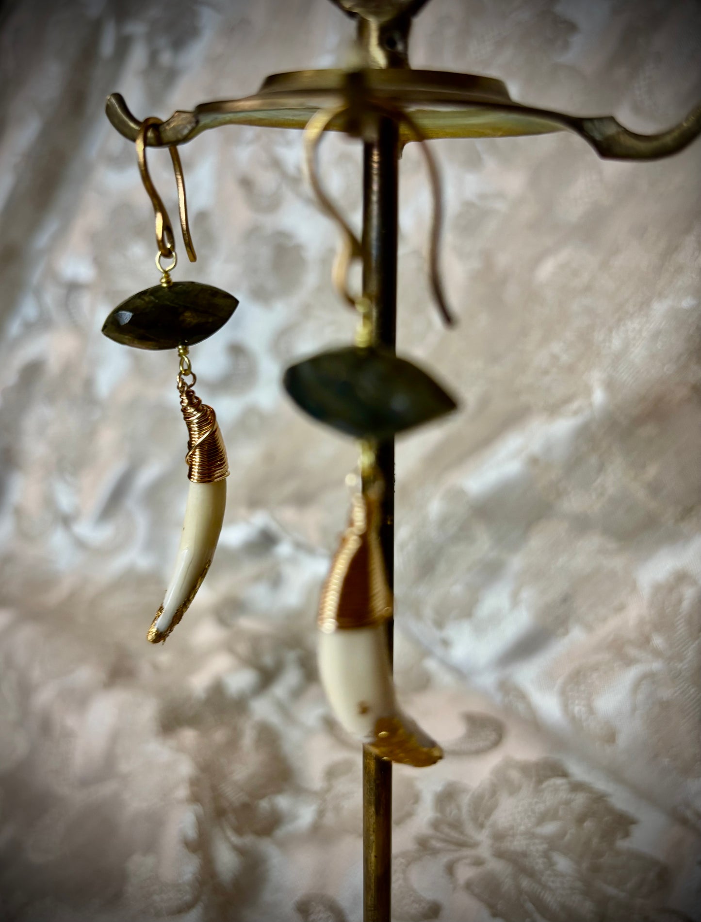Kintsugi Coyote Eye Earrings