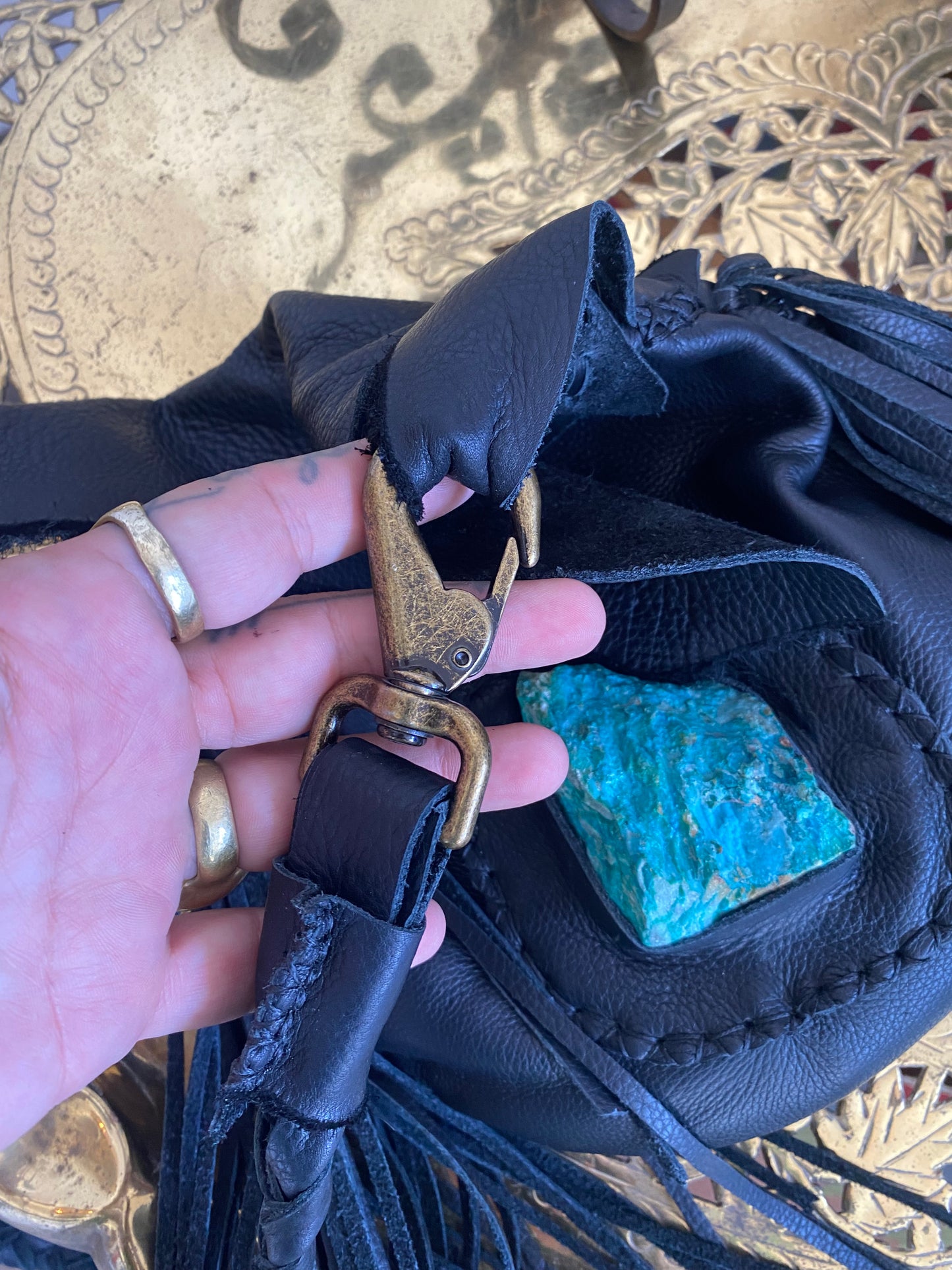 🚚💨Chrysocolla Fringe Bag