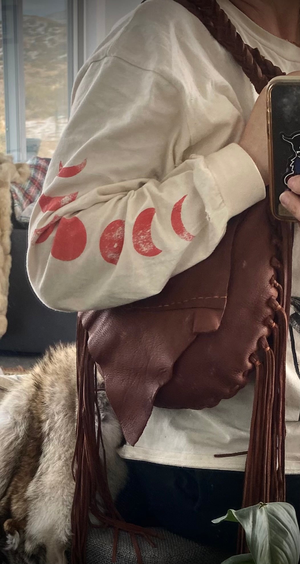Cognac Fringe Bag