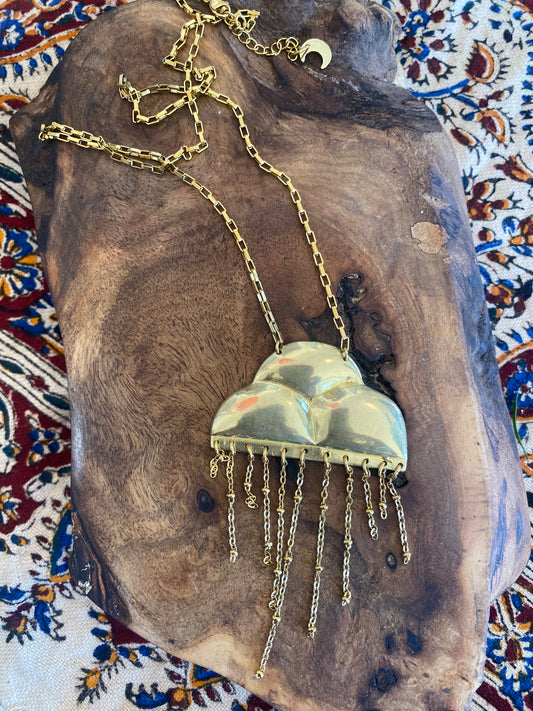 🚚💨Large Raincloud Necklace Bronze