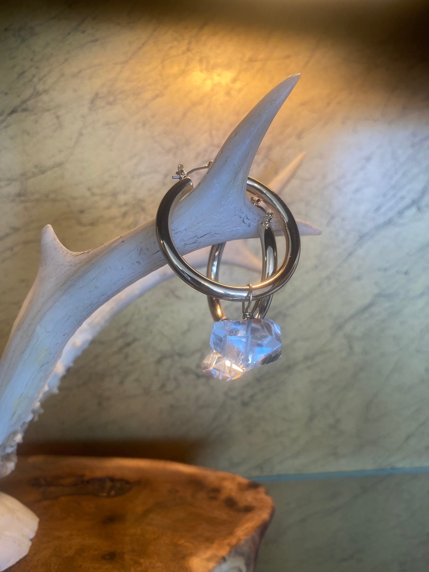 Faceted Quartz on Hoops