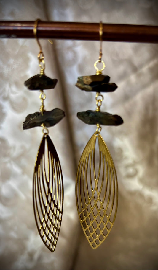 Geo & Quartz earrings