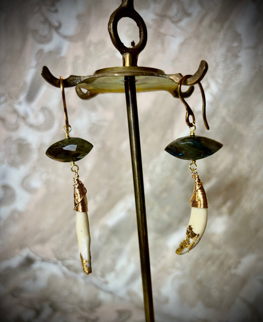Kintsugi Coyote Eye Earrings